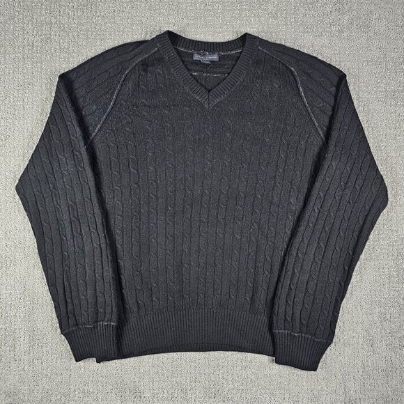 Banana Republic Sweaters - Banana Republic Women's Black Cable Knit Sweater Size L V Neck‎